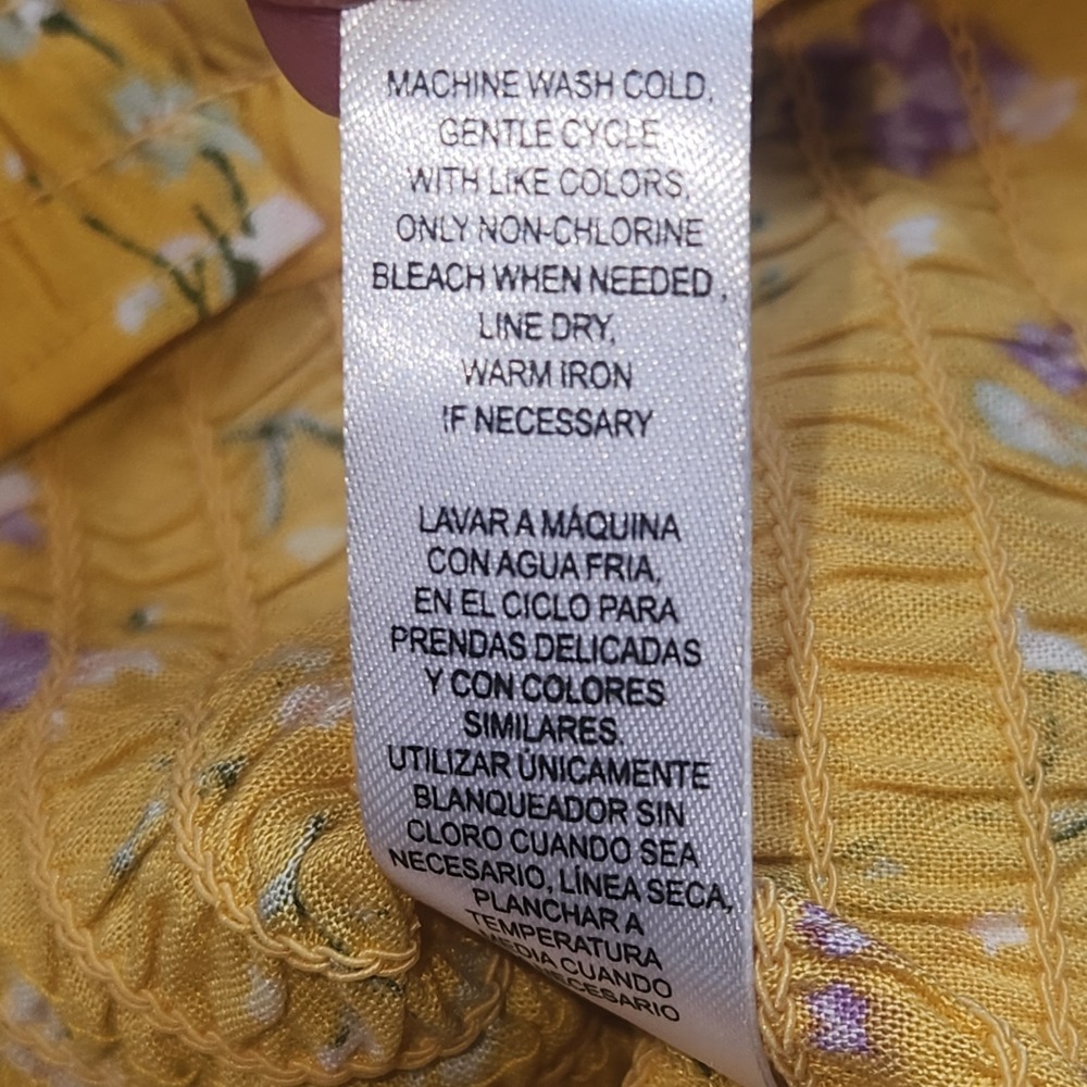NWT Jolie & Joy Top Coquette Crop M Yellow Purple Floral Fairycore Summer - Picture 5 of 8